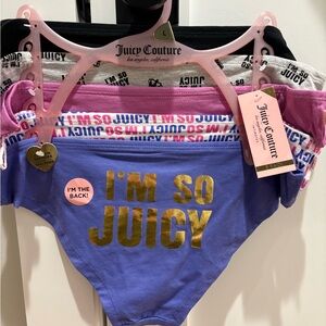 New Juicy Couture 5 pack of Bikini panties - various designs - size large